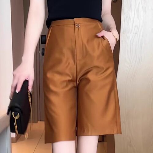 橘色西装短裤女2026新款夏季轻薄凉凉松弛感休闲宽松阔腿五分裤子