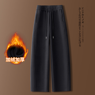 直筒裤 加绒女装 中长款 休闲裤 秋冬季 高腰女款