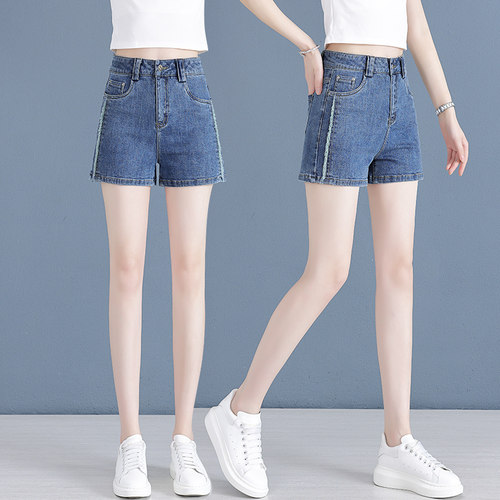 夏天牛仔短裤女2026夏季新款中高腰直筒阔腿裤显瘦百搭a字短裤子