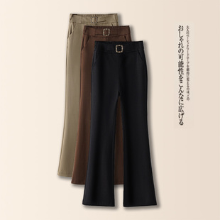 新款 高腰西装 裤 爆款 百搭休闲女裤 子女秋季 百搭喇叭裤 夏 九分微喇裤