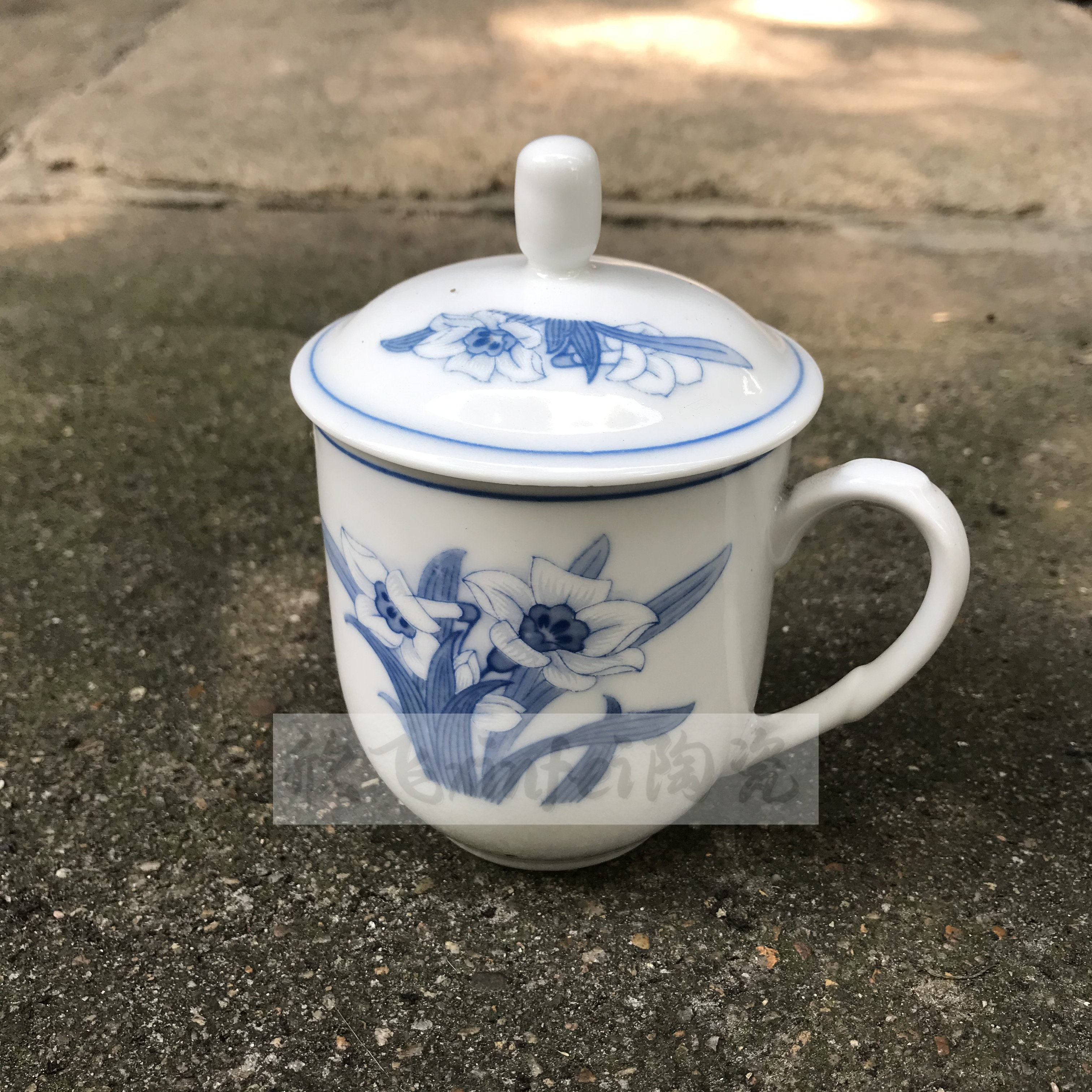 醴陵群力90年代老瓷器釉下彩胜利茶杯水仙花 蓝海棠dhf强化瓷库存