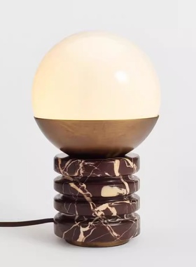 后现代轻奢风意式设计师酒店别墅卧室床头客厅书房天然大理石台灯