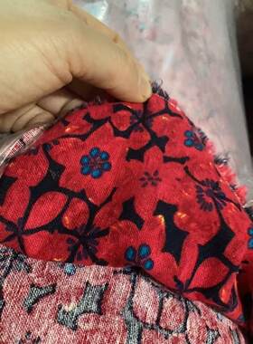 棉麻印花布料复古小碎花田园风连衣裙服装棉袄桌布手工diy面料