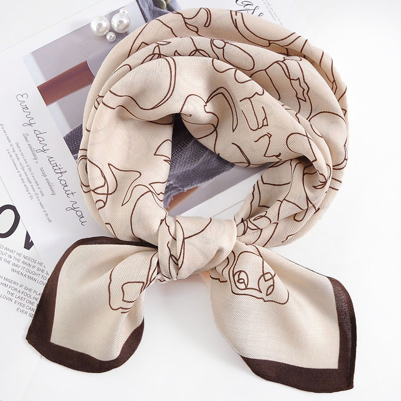 日韩春秋棉质文艺装饰小丝巾方巾