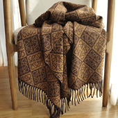 2025新款 仿羊绒百搭复古保暖加厚氛围感披肩围脖 秋冬围巾女冬季