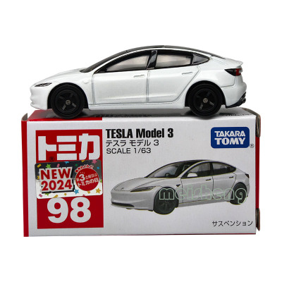 TOMY多美卡仿真合金汽车模型98号Tesla特斯拉model3 新能源电动车