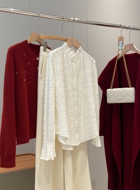 100羊毛！重工提花～同品质320+立领打底衫Y107