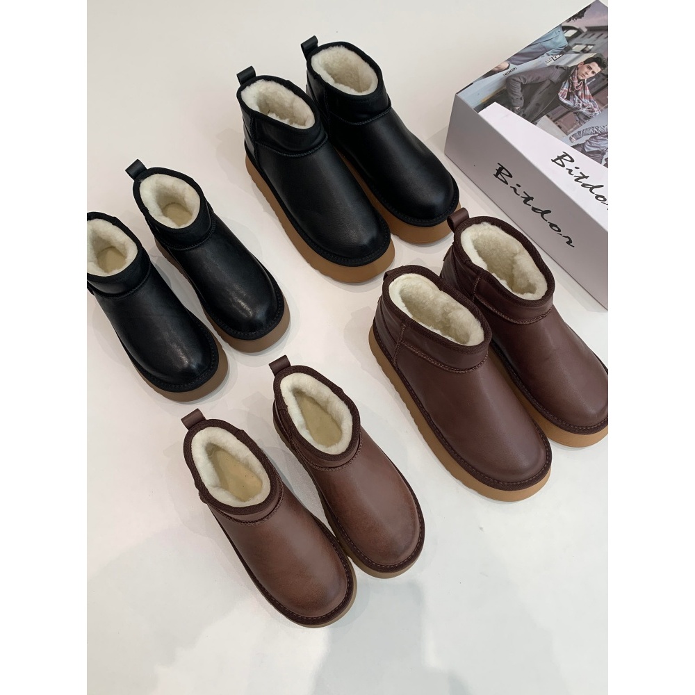 福利特价！淘到红人店329+情侣款真皮加绒雪地靴T069