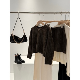 麻花钩织毛衣短裙两件套S527 同品质1300一套 平价定制 30羊毛