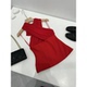 门店279红色T恤裙交叉式 几十块到手 非平替 挂脖上衣Q394