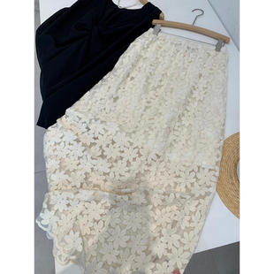 提前款 重工刺绣镂空半身裙Q680 淘到门店459