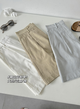 天丝亚麻！平价定制～门店1k+休闲短裤Q476