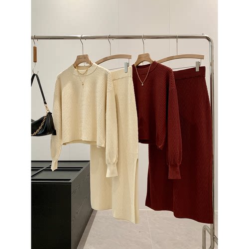 捡漏！淘到国外525+针织上衣 半身裙套装S754