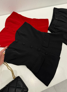 省两百多！非平替！淘到国外商场280+西装款红色抹胸上衣Q430