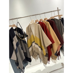 捡漏 拼色流苏披肩T780 淘到国外商场249