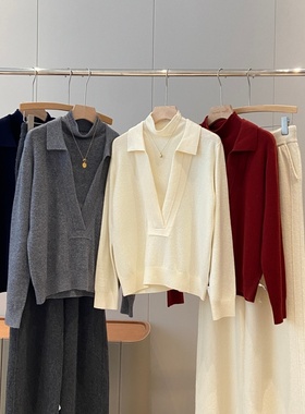 精品单捡漏！100绵羊毛！同品质359+假两件高领针织衫Y140