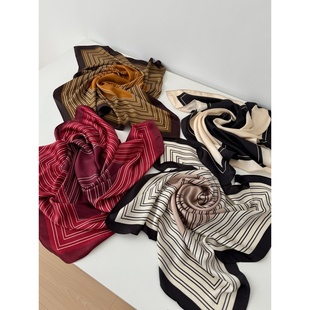 丝巾T055 条纹撞色印花薄款 捡漏 淘到商场179