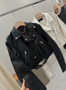 几十块捡漏了！仅一批～国外商场440+短外套女短款机车皮夹克R836