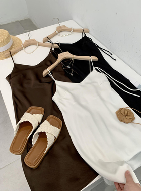 捡漏！淘到红人店360+夏季宽松舒适吊带裙气质缎面吊带连衣裙Q114