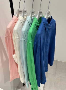 门店1K+精品定制单！100亚麻衬衣轻奢老钱风韩系宽松防晒衬衫k105