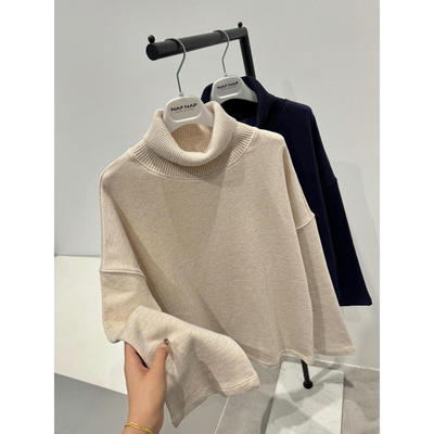 捡漏！淘到国外商场280+法式气质高龄套头毛衣全棉针织领上衣L876