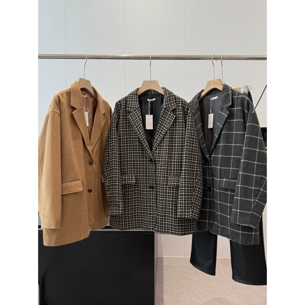 捡漏！20羊毛！淘到国外319+复古格纹毛呢西装外套S106