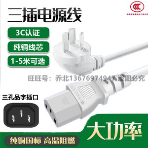 适用BRUNO小饭墩电饭煲BZK－FB01迷你小型123人电饭锅3插头电源线