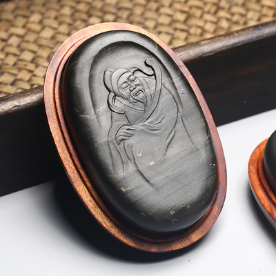 孤品一物一拍歙砚老坑把玩砚台