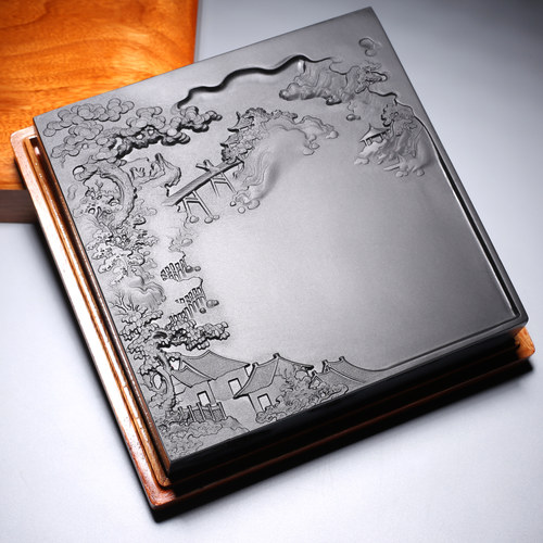 天然原石砚台歙砚可磨墨送墨条