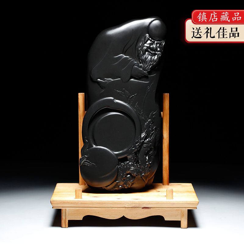 镇店藏品非遗中国歙砚安徽老坑龙尾山高档精品大型砚台大寿三千文房四宝书法专用收藏送礼手工雕刻非端砚洮砚