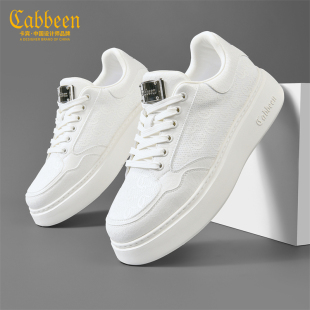 卡宾小白鞋男款夏季透气网面防臭爆款厚底休闲鞋百搭夏款男生板鞋
