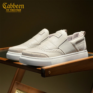 卡宾男鞋2026新款春季休闲板鞋男士百搭厚底耐磨潮流一脚蹬懒人鞋