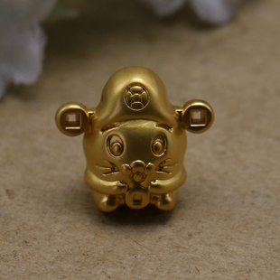 厂家直销 滴油哑金十二生肖鼠年吊坠财神鼠手链 包包挂件 diy饰品