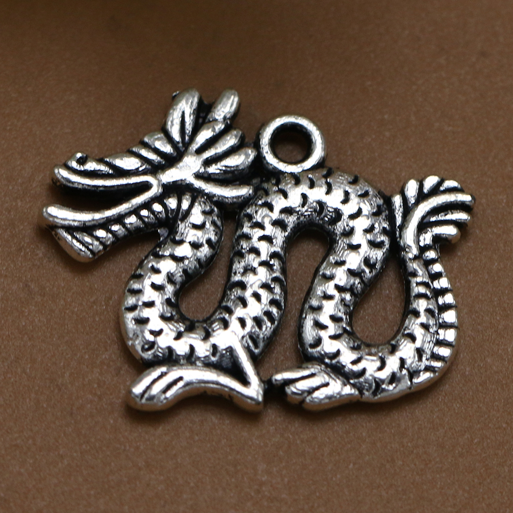 古银色复古龙diy手工制作串珠饰品手链项链材料包合金配件 单个价