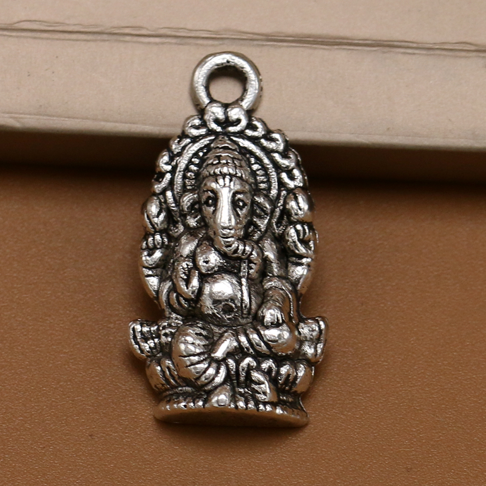 厂家直销 古银色合金象头神犍尼萨吊坠 DIY复古饰品配件 宗教魅力
