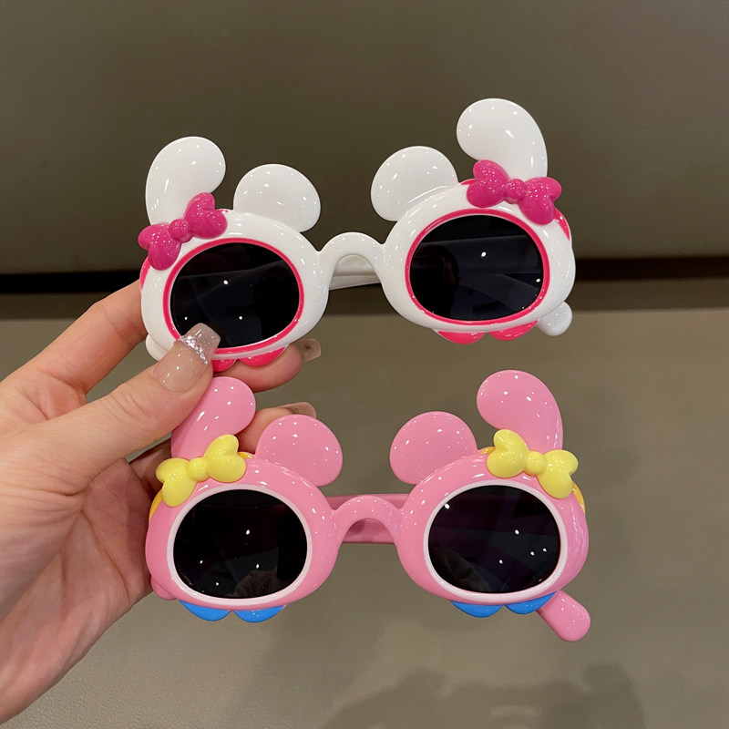 儿童太阳镜女童偏光卡通蝴蝶结宝宝墨镜防紫外线可爱女孩遮阳眼镜
