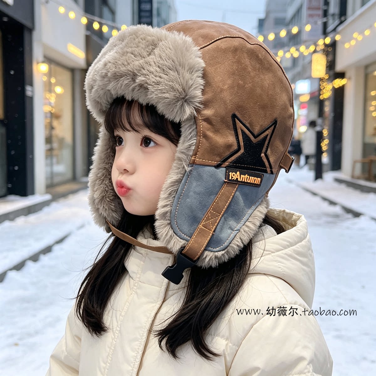 男女童雷锋帽亲子款加绒保暖骑行护耳帽东北防风滑雪飞行员帽冬季