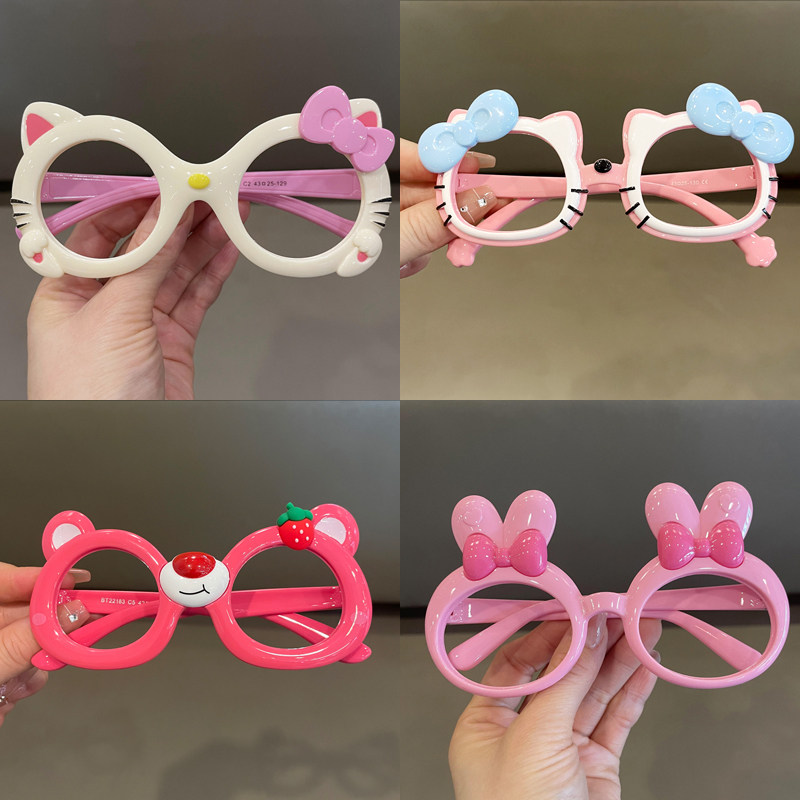 儿童眼镜框无镜片墨镜女童卡通可爱女宝宝玩具软腿硅胶女孩眼镜架