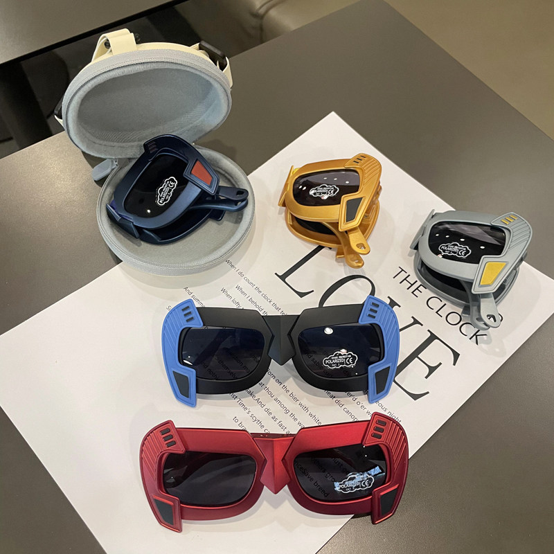 儿童偏光太阳镜男童潮男宝宝卡通硅胶眼镜可折叠女孩墨镜防紫外线