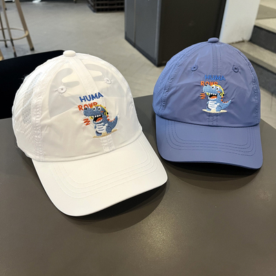 韩版儿童帽子速干薄款百搭鸭舌帽男女宝宝可爱遮阳透气恐龙棒球帽