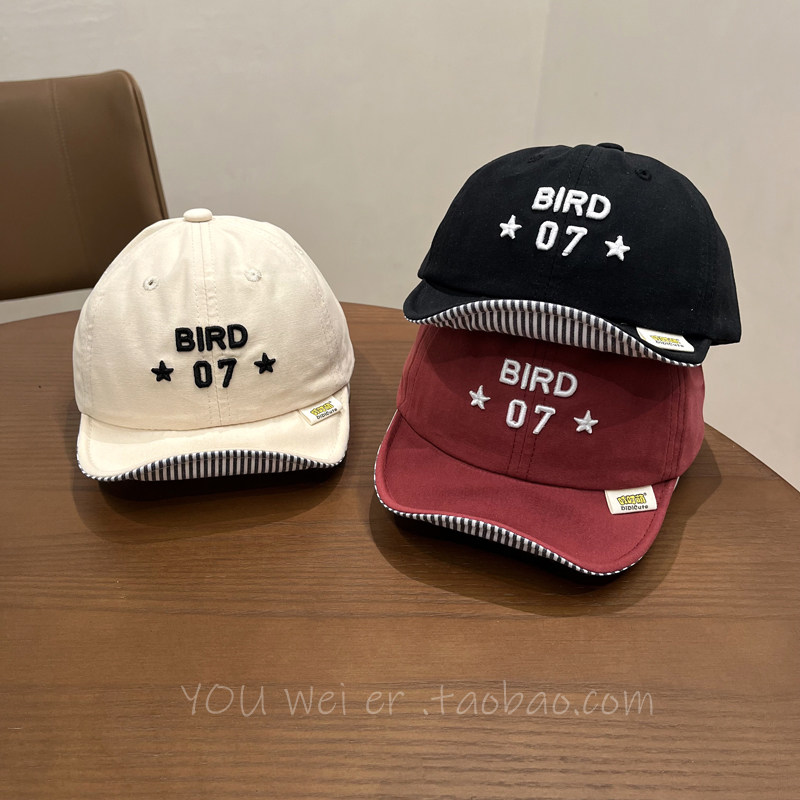 新款宝宝帽子薄款个性洋气鸭舌帽婴儿遮阳防晒软檐字母棒球春秋季