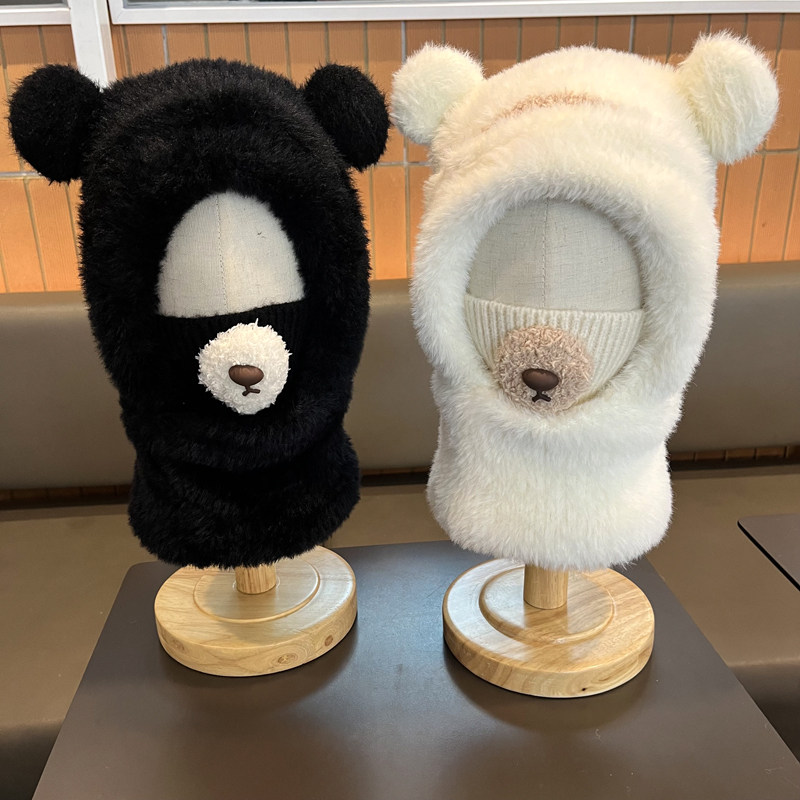 儿童帽子宝宝秋冬季针织毛线帽围脖一体男女孩加厚保暖套头护耳帽,童装/婴儿装/亲子装,帽子,淘宝优惠券,粉丝福利购,淘宝优惠卷