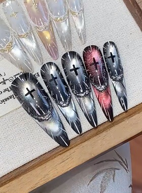神域圣光穿戴甲手工制作穿戴式美甲指甲贴片可拆卸重复使用假指甲