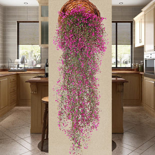 仿真绿植物壁挂假花藤条墙壁挂花塑料花客厅垂吊墙面吊兰装 饰
