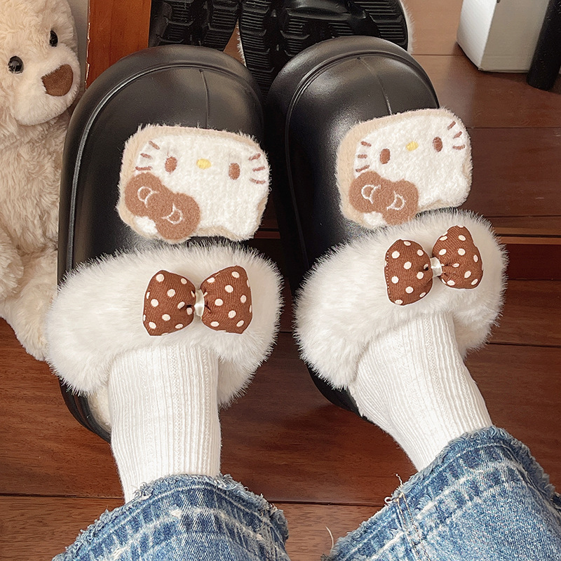 棉拖鞋女2025新款卡通可爱平底