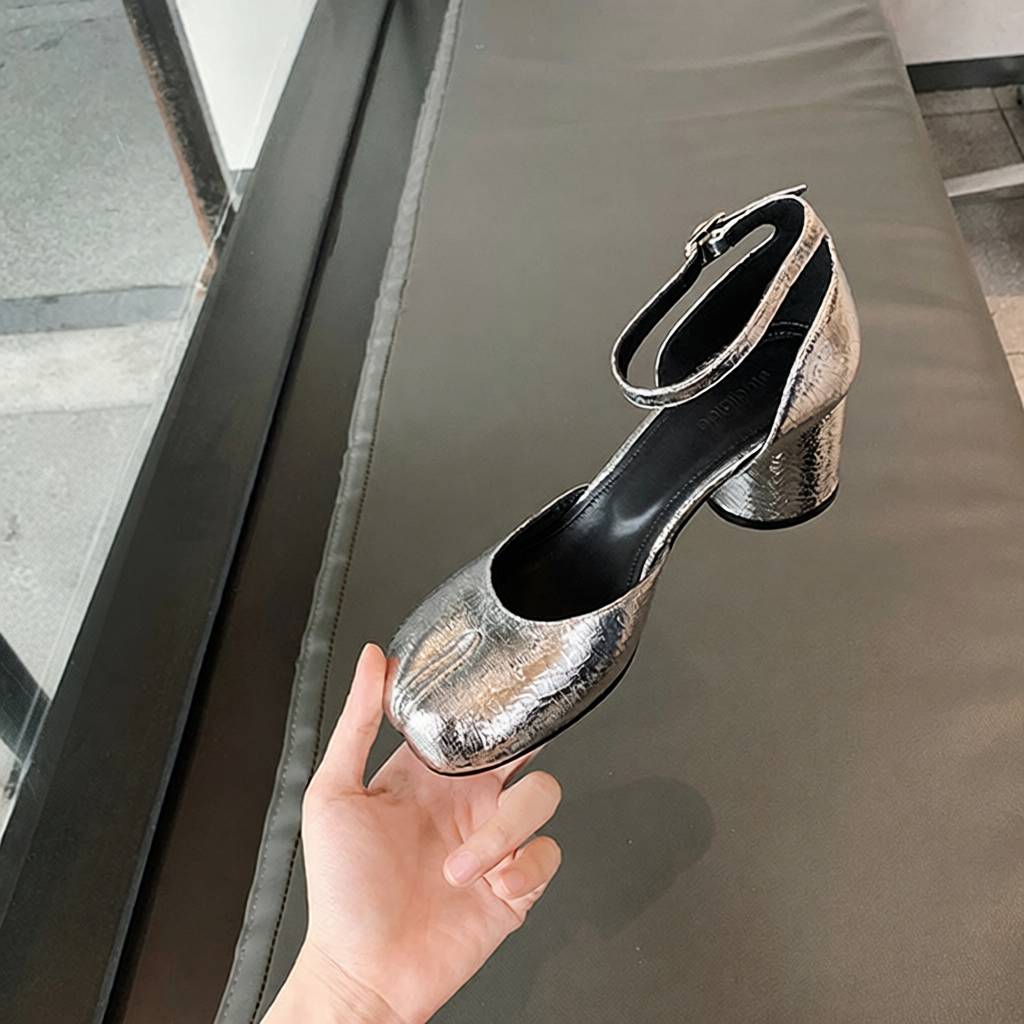 羊皮版玛丽珍高跟鞋女新款粗跟图片