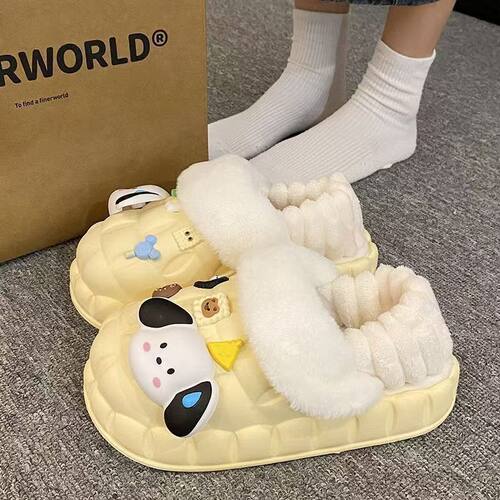 棉鞋女外穿可爱洞洞鞋冬居加绒