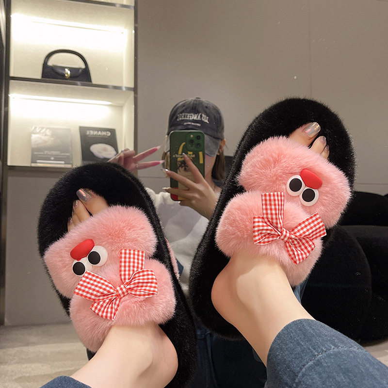 甜美可爱结厚底毛毛拖女外穿2025新款秋季公主风居家防滑棉拖,居家布艺,居家棉拖/棉鞋,淘宝优惠券,粉丝福利购,淘宝优惠卷