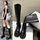 增高7m欧美风高级感长靴女2025秋款 辣妹瘦瘦靴小个子厚底骑士靴