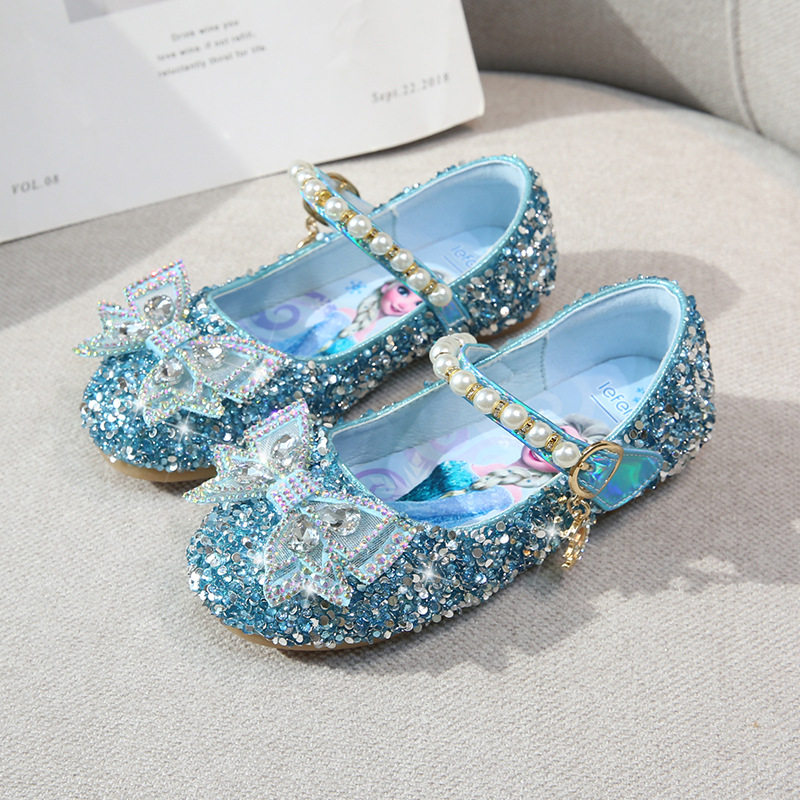 儿童水晶公主鞋平底女童鞋2026春季新款时尚休闲小女孩蝴蝶结单鞋